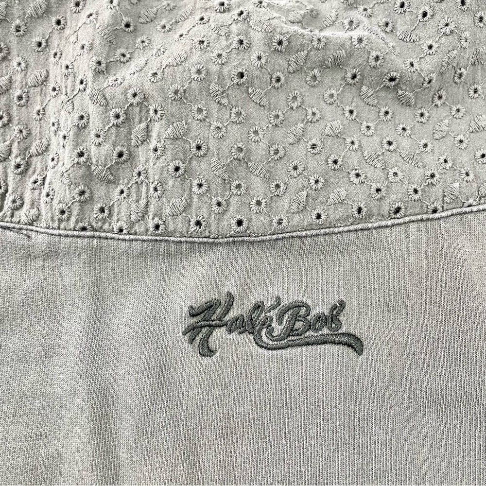 Hale Bob Grey Cotton Sleeveless Eyelet Trim Boho Minimalist mini dress NWOT - Picture 8 of 11